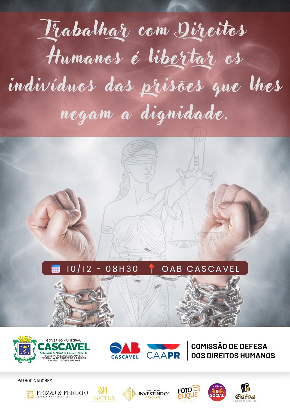 OAB Cascavel realiza homenagem aos Defensores dos Direitos Humanos